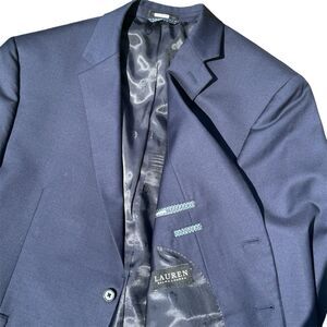 Lauren Ralph Lauren Blazer Mens 46S Blue Suit Jacket Sport Coat Black Label